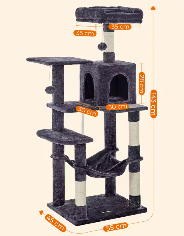 Arbre à chat XXL - 143 cm