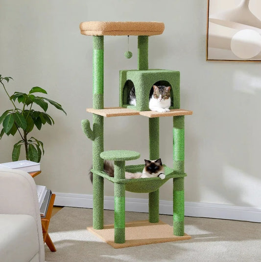 Arbre à Chat Multi-Niveaux avec Hamac